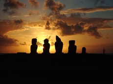Moai at Sunset